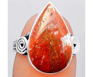 Natural Red Moss Agate Ring size-8 SDR148434 R-1315, 13x20 mm