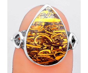 Coquina Fossil Jasper - India Ring size-6.5 SDR148457 R-1224, 13x18 mm