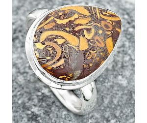 Natural Coquina Fossil Jasper - India Ring size-9 SDR148513 R-1007, 13x18 mm