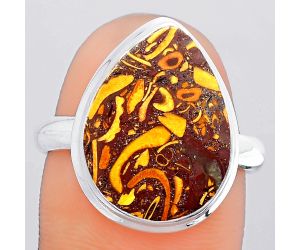 Natural Coquina Fossil Jasper - India Ring size-9 SDR148513 R-1007, 13x18 mm