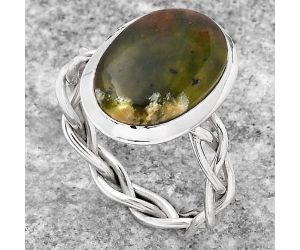 Natural Chrome Chalcedony Ring size-8 SDR148826 R-1005, 11x15 mm