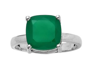 Natural Green Onyx Ring size-8.5 SDR149173 R-1019, 10x10 mm