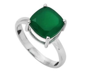 Natural Green Onyx Ring size-8.5 SDR149173 R-1019, 10x10 mm