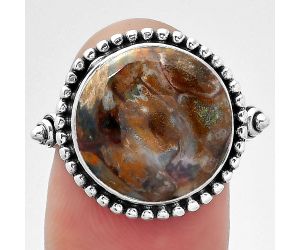 Natural Purple Cow Jasper Ring size-8 SDR150758 R-1071, 14x14 mm