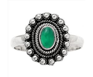 Natural Green Onyx Ring size-7.5 SDR151195 R-1124, 4x6 mm