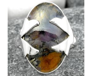 Natural Purple Cow Jasper Ring size-8 SDR151648 R-1354, 14x22 mm