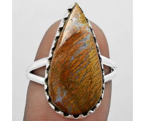 Natural Red Moss Agate Ring size-8 SDR151724 R-1210, 12x24 mm