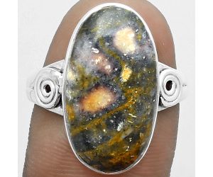 Natural Indian Blanket Jasper Ring size-8.5 SDR151808 R-1315, 11x20 mm