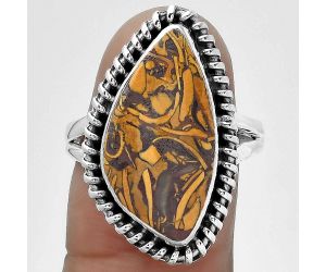 Natural Coquina Fossil Jasper - India Ring size-8 SDR151850 R-1279, 11x21 mm