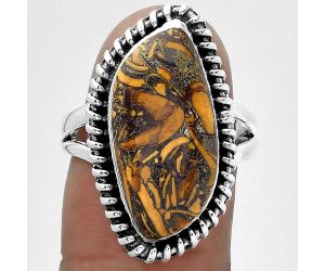 Coquina Fossil Jasper - India Ring size-7.5 SDR151863 R-1279, 10x21 mm