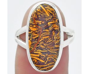 Natural Coquina Fossil Jasper - India Ring size-7 SDR151897 R-1008, 10x21 mm