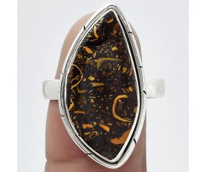 Natural Coquina Fossil Jasper - India Ring size-9 SDR151962 R-1011, 12x24 mm