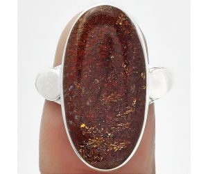 Natural Red Moss Agate Ring size-8 SDR152038 R-1715, 12x24 mm