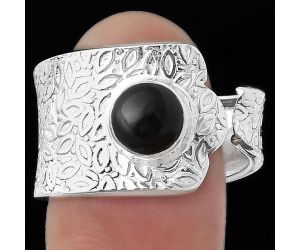 Adjustable - Black Onyx - Brazil Ring size-8 SDR152374 R-1381, 7x7 mm