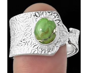 Adjustable - Copper Green Turquoise Ring size-9 SDR152375 R-1381, 7x9 mm