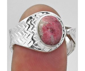 Adjustable - Pink Thulite - Norway Ring size-7.5 SDR152437 R-1381, 7x9 mm