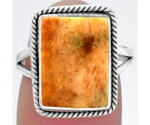 Natural Coral Jasper Ring size-7 SDR152807 R-1010, 11x15 mm