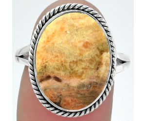 Natural Coral Jasper Ring size-9 SDR152991 R-1010, 13x18 mm