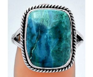 Natural Azurite Chrysocolla Ring size-8 SDR153011 R-1010, 12x16 mm