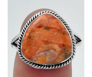 Natural Red Sponge Coral Ring size-8.5 SDR153062 R-1010, 14x14 mm