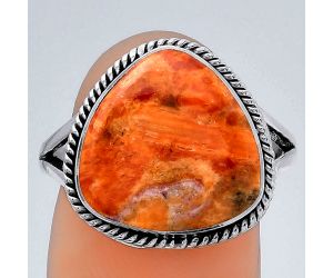 Natural Red Sponge Coral Ring size-8.5 SDR153062 R-1010, 14x14 mm