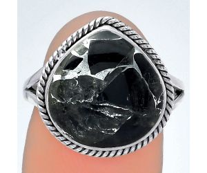 Natural Obsidian And Zinc Ring size-7.5 SDR153209 R-1010, 14x14 mm