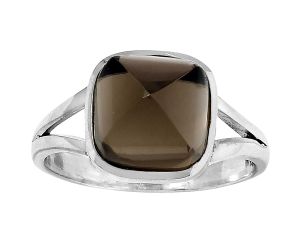 Natural Smoky Quartz - Brazil Ring size-8.5 SDR153354 R-1005, 10x10 mm