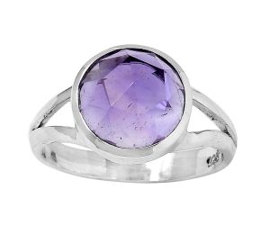 Faceted Natural Amethyst - Brazil Ring size-7 SDR153379 R-1005, 10x10 mm