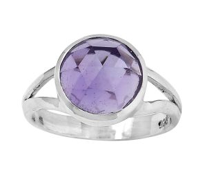 Faceted Natural Amethyst - Brazil Ring size-8.5 SDR153382 R-1005, 10x10 mm