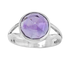 Faceted Natural Amethyst - Brazil Ring size-8.5 SDR153391 R-1005, 10x10 mm