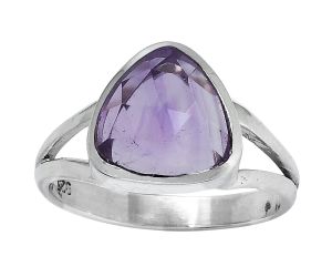 Faceted Natural Amethyst - Brazil Ring size-7.5 SDR153413 R-1005, 10x10 mm