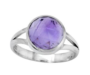 Faceted Natural Amethyst - Brazil Ring size-8 SDR153415 R-1005, 10x10 mm