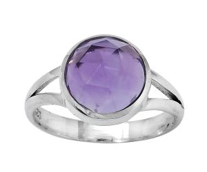 Faceted Natural Amethyst - Brazil Ring size-8 SDR153419 R-1005, 10x10 mm