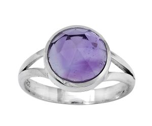 Faceted Natural Amethyst - Brazil Ring size-8 SDR153420 R-1005, 10x10 mm