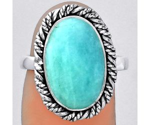 Natural Paraiba Amazonite Ring size-7.5 SDR153938 R-1013, 10x16 mm