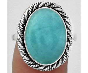 Natural Paraiba Amazonite Ring size-8 SDR153995 R-1013, 12x17 mm