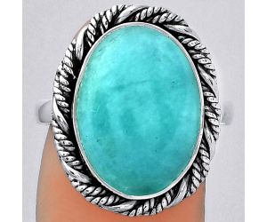 Natural Paraiba Amazonite Ring size-8 SDR153995 R-1013, 12x17 mm