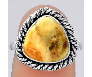 Natural Coral Jasper Ring size-7 SDR154002 R-1013, 12x12 mm