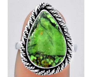 Natural Green Matrix Turquoise Ring size-7 SDR154036 R-1013, 11x17 mm