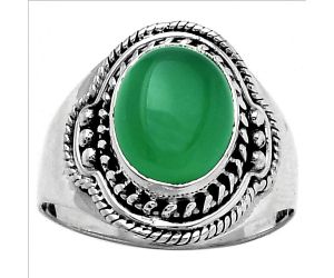 Natural Green Onyx Ring size-8.5 SDR154590 R-1312, 9x11 mm