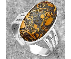 Natural Coquina Fossil Jasper - India Ring size-9 SDR155142 R-1003, 12x21 mm