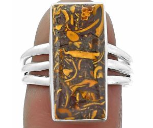 Coquina Fossil Jasper - India Ring size-7.5 SDR155149 R-1003, 9x19 mm