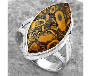 Coquina Fossil Jasper - India Ring size-7.5 SDR155203 R-1008, 11x22 mm