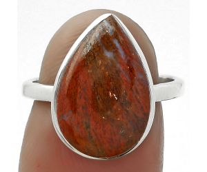 Natural Red Moss Agate Ring size-7 SDR155575 R-1001, 10x16 mm