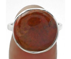 Natural Red Moss Agate Ring size-6.5 SDR155580 R-1001, 15x15 mm