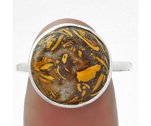 Coquina Fossil Jasper - India Ring size-8.5 SDR155618 R-1001, 13x13 mm