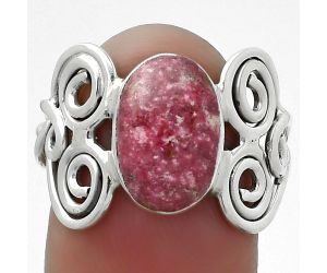 Natural Pink Thulite - Norway Ring size-7.5 SDR155818 R-1658, 8x12 mm