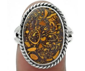 Coquina Fossil Jasper - India Ring size-8.5 SDR155982 R-1010, 13x19 mm