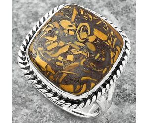 Coquina Fossil Jasper - India Ring size-7.5 SDR156000 R-1010, 15x17 mm