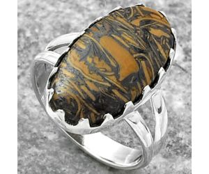 Natural Coquina Fossil Jasper - India Ring size-8 SDR156018 R-1210, 11x20 mm